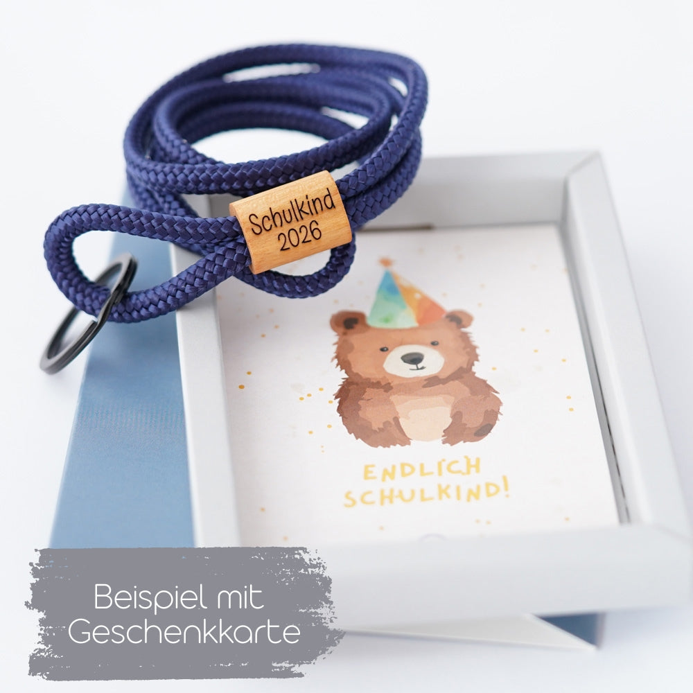 myjori Holz Schlüsselband Schulkind 2026 personalisierbar