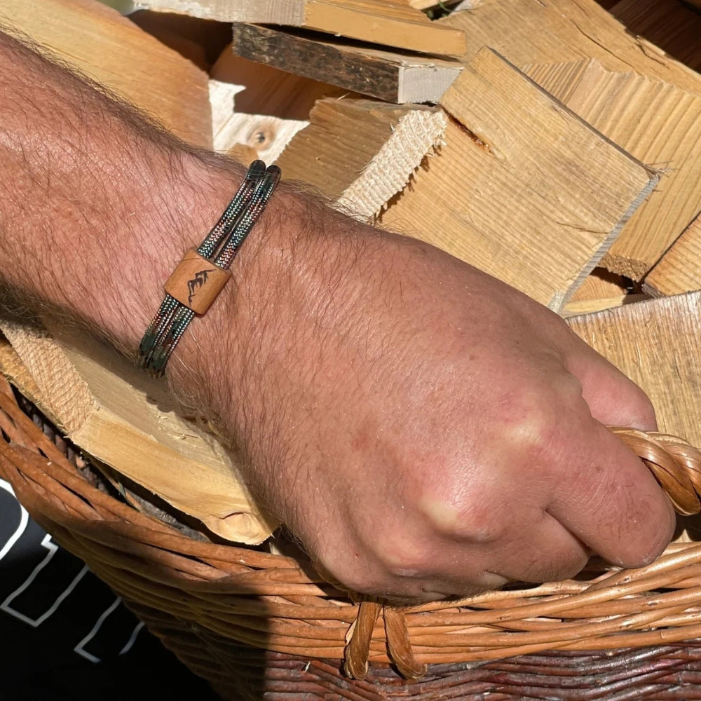 myjori Segeltau Holz Armband Wunschsymbol Berge