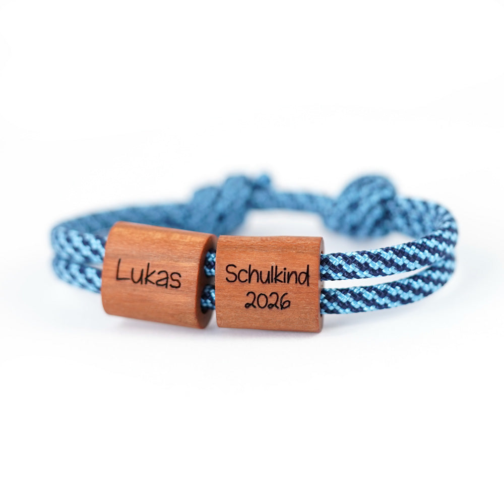 myjori Segeltauarmband mit Wunschgravur zur Einschulung