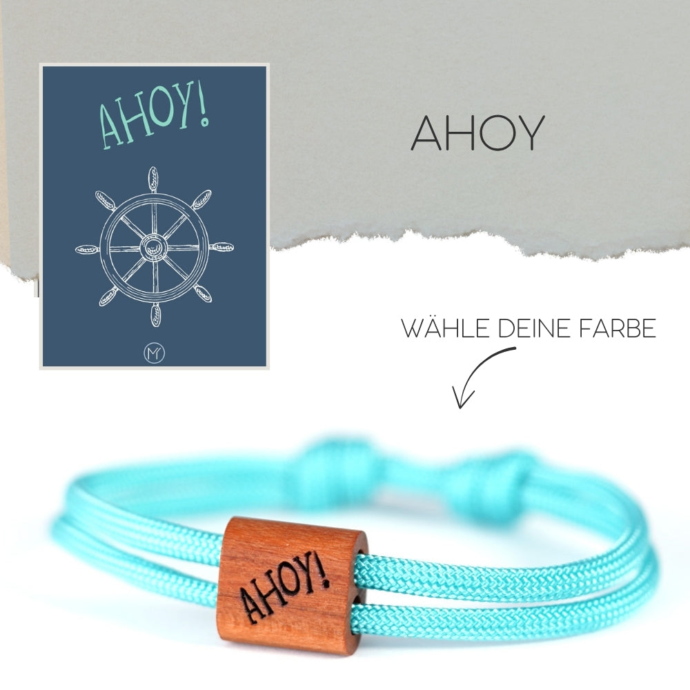myjori Maritim-Armband | Segeltauarmband mit Gravur – Ahoy