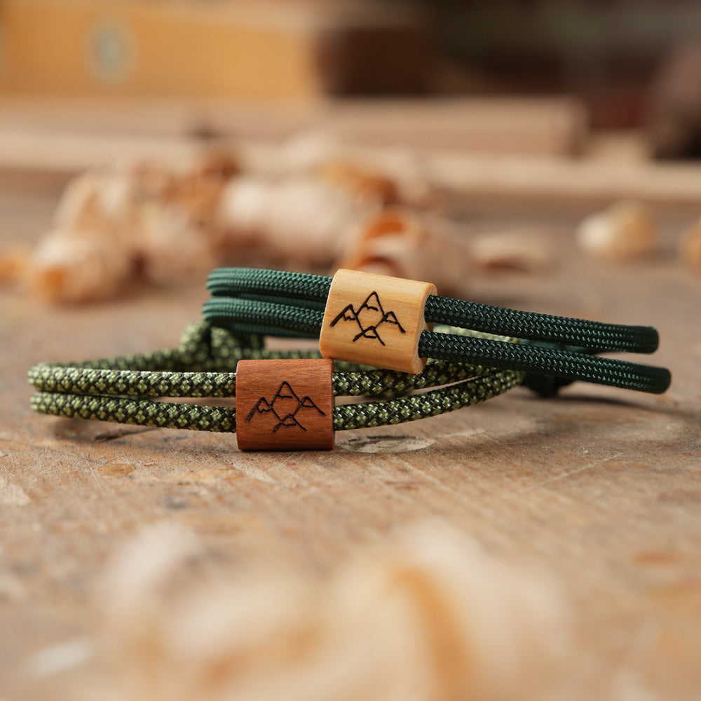 myjori Segeltau Holz Armband Wunschsymbol Berge