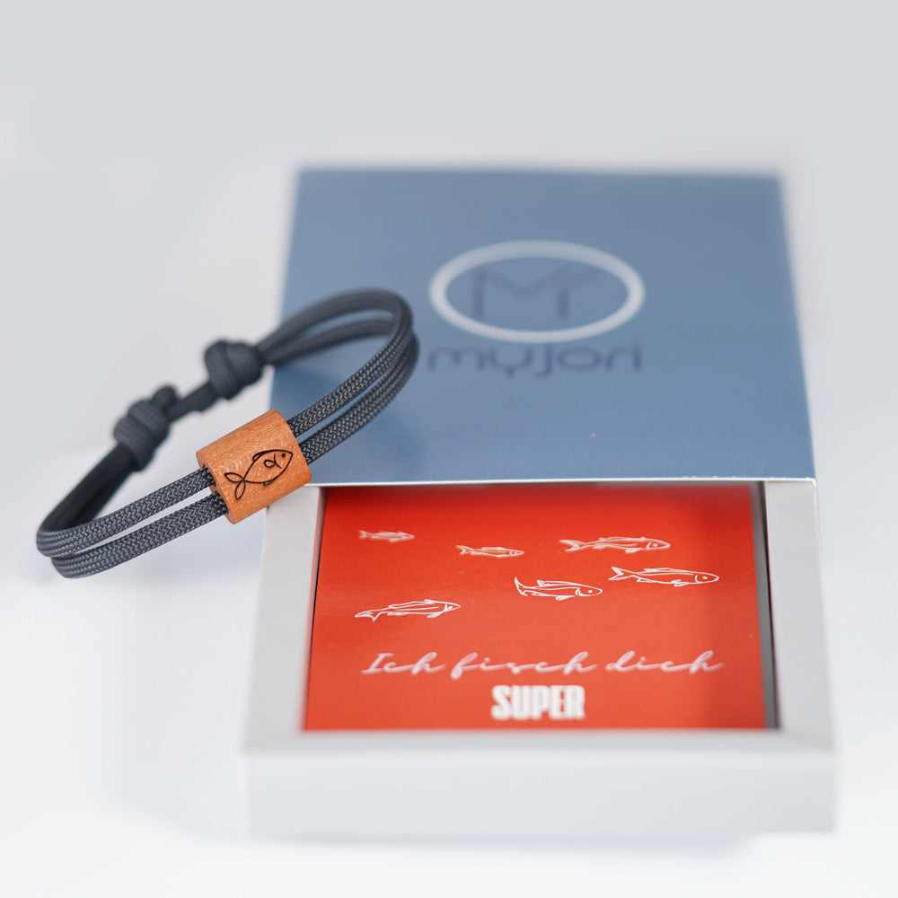 myjori Maritim-Armband | Segeltauarmband mit Gravur – Fisch