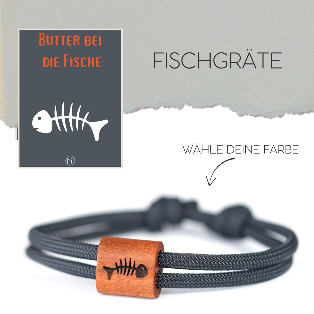 myjori Maritim-Armband | Segeltauarmband mit Gravur – Fischgräte