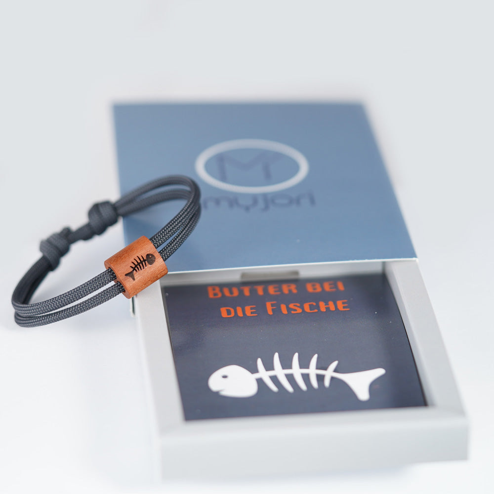 myjori Maritim-Armband | Segeltauarmband mit Gravur – Fischgräte
