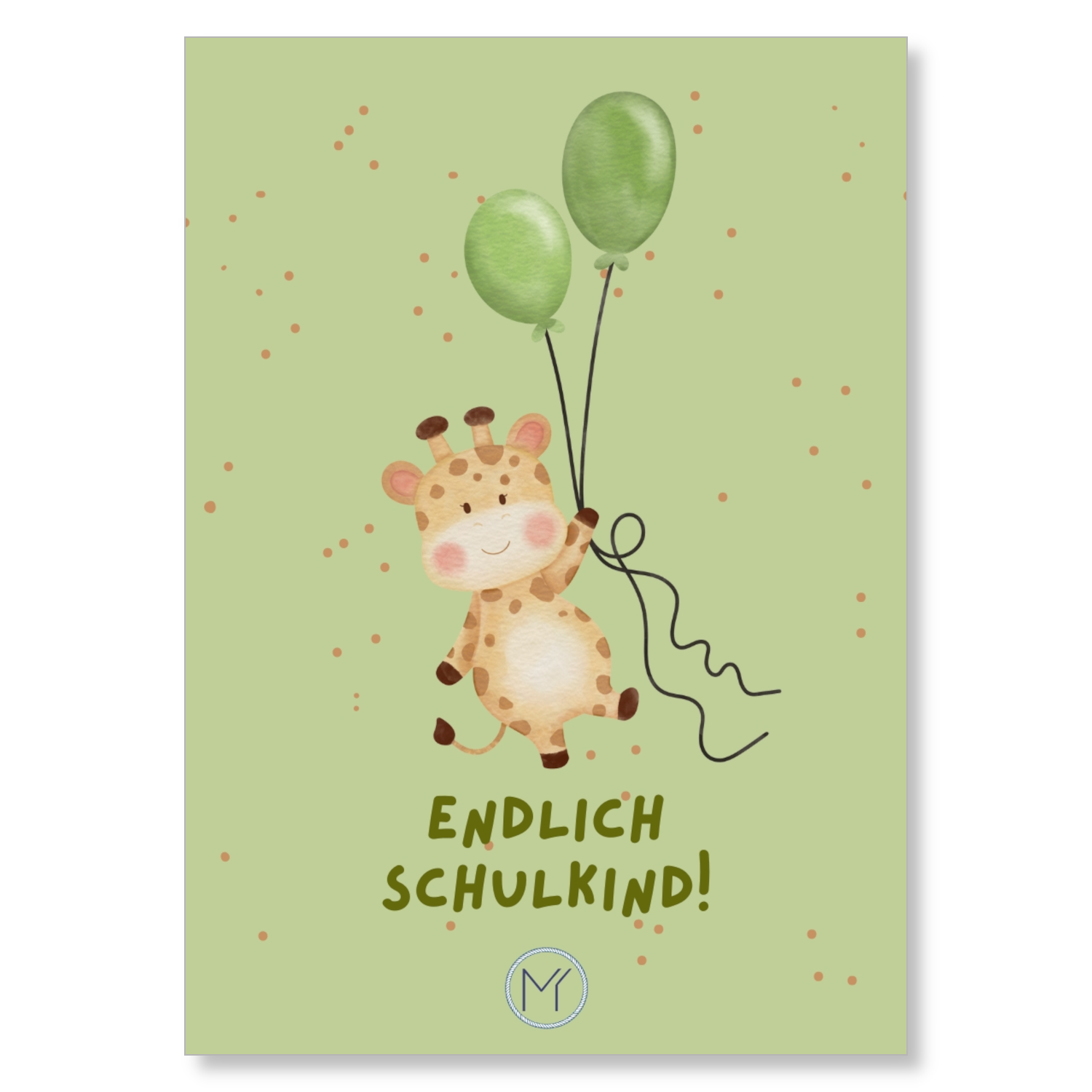 Inlay Karte Schulkind Giraffe