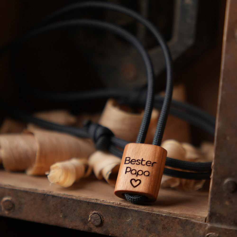 myjori Holz Segeltaukette Bester Papa mit Wunschgravur