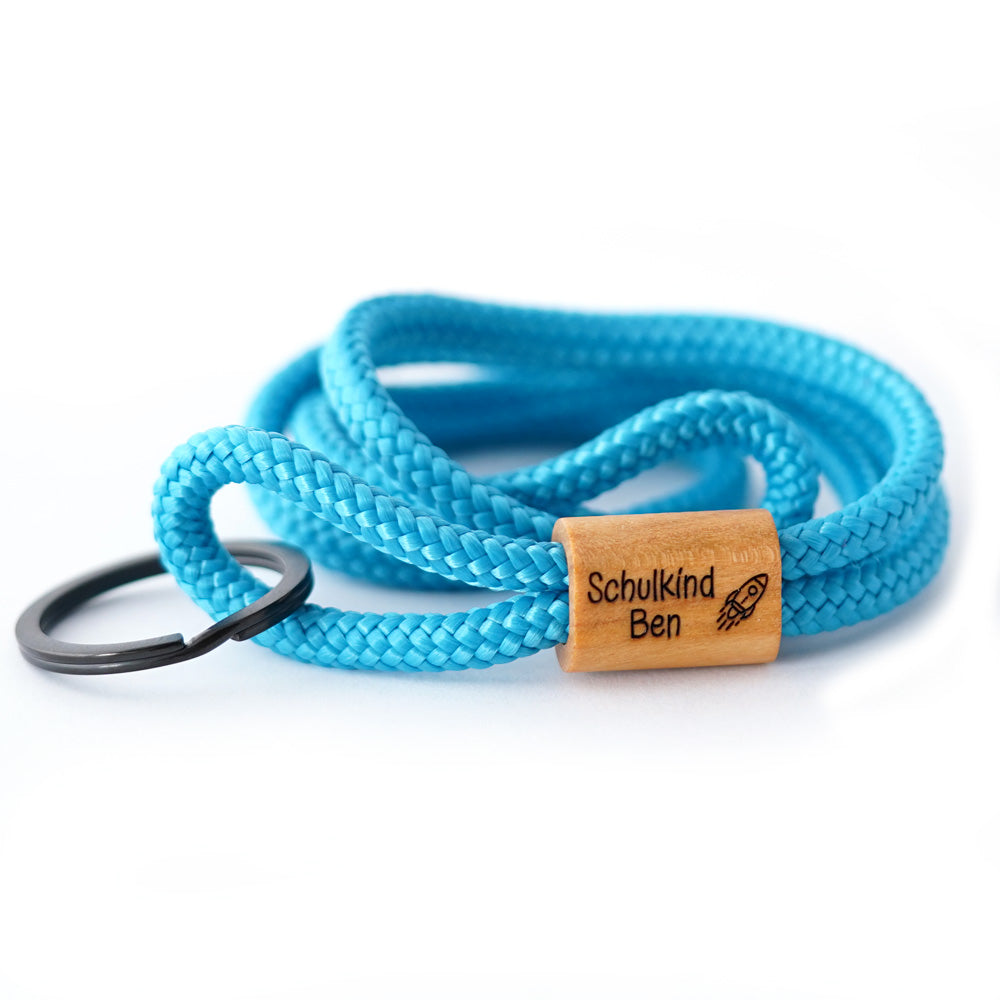 myjori Holz Segeltauschlüsselbandmit personalisierbar zur Einschulung