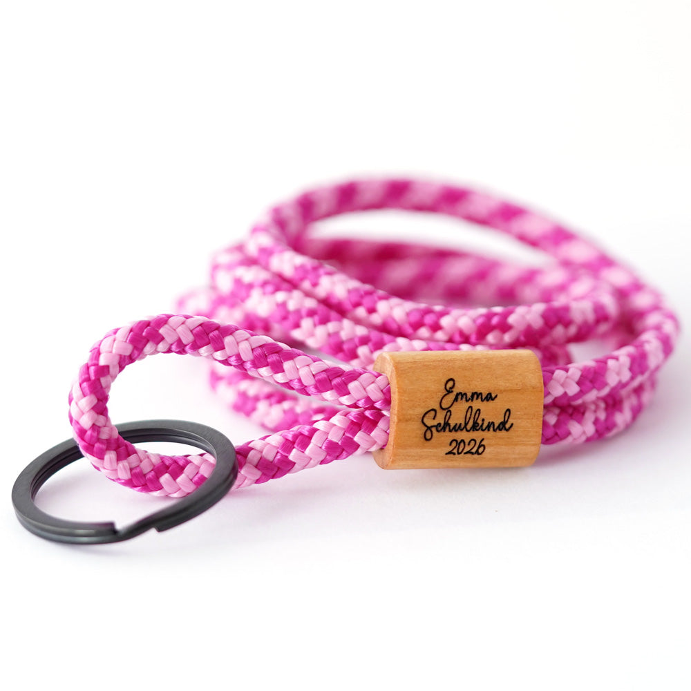 myjori Holz Segeltauschlüsselband zur Einschulung mit Wunschgravur