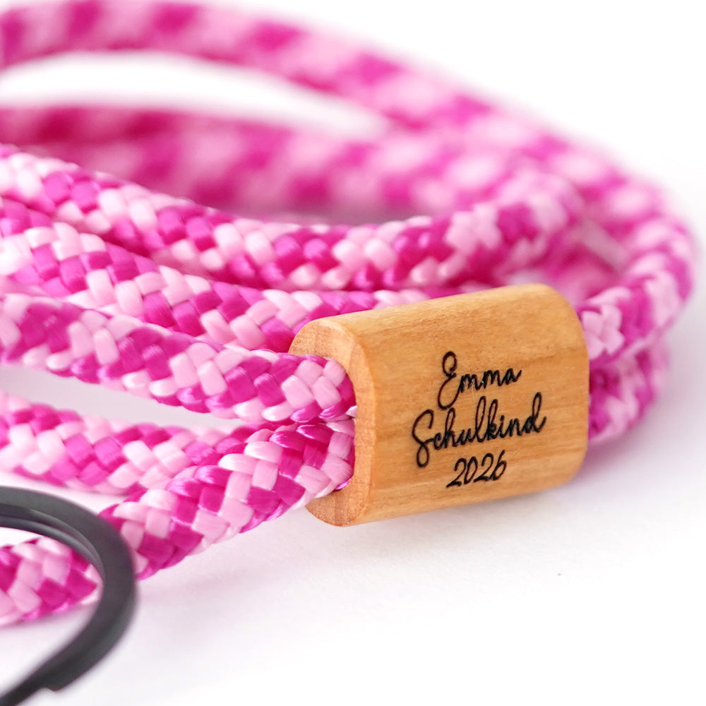 myjori Holz Segeltauschlüsselband zur Einschulung mit Wunschgravur