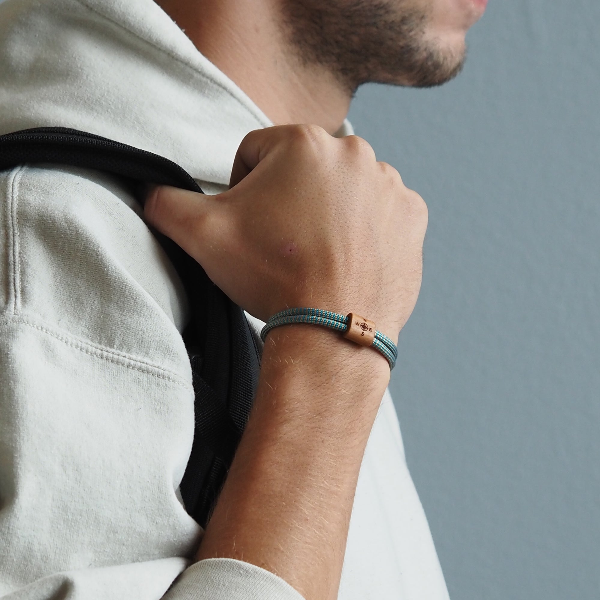 myjori Segeltau Holz Armband Wunschsymbol Kompass