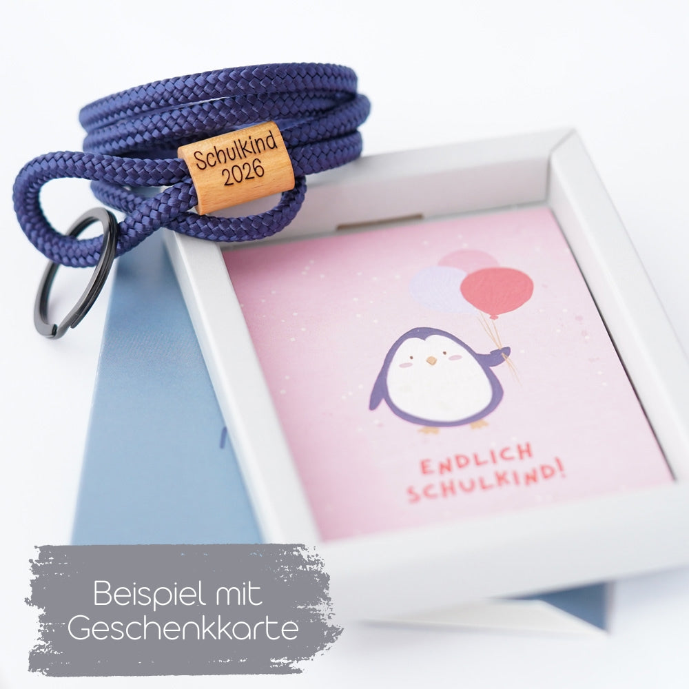 myjori Holz Segeltauschlüsselbandmit personalisierbar zur Einschulung