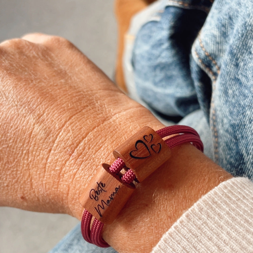 myjori Segeltau Holz Armband Beste Mama zum Muttertag