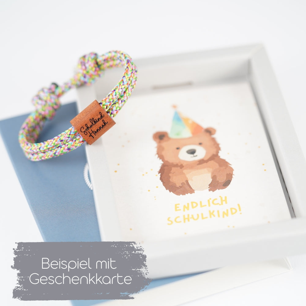 myjori Holz Segeltauarmband mit individueller Gravur Schulstart