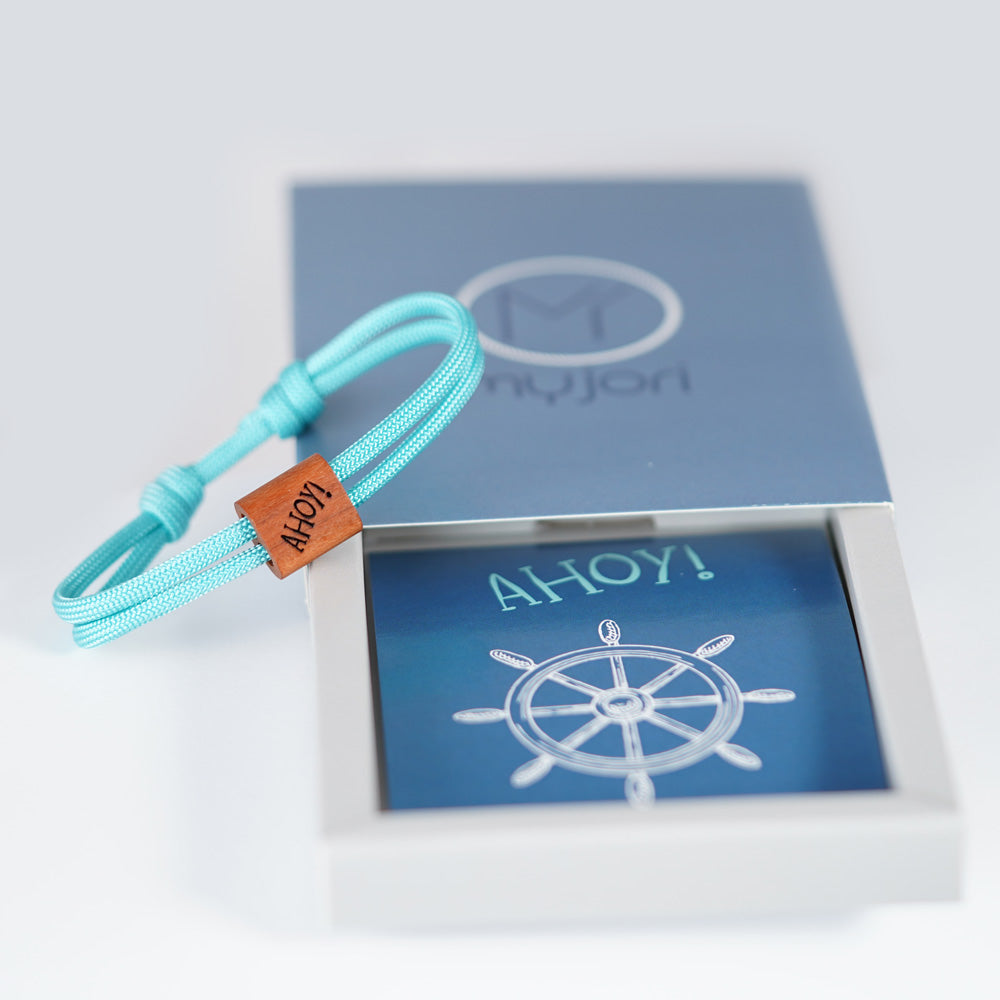 myjori Maritim-Armband | Segeltauarmband mit Gravur – Ahoy