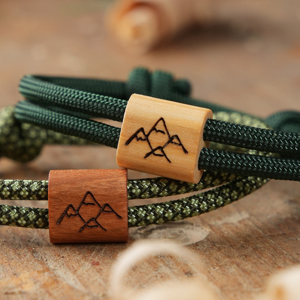myjori Segeltau Holz Armband Wunschsymbol Berge