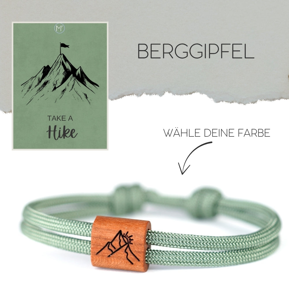 myjori Outdoor-Armband | Segeltauarmband mit Gravur – Berggipfel