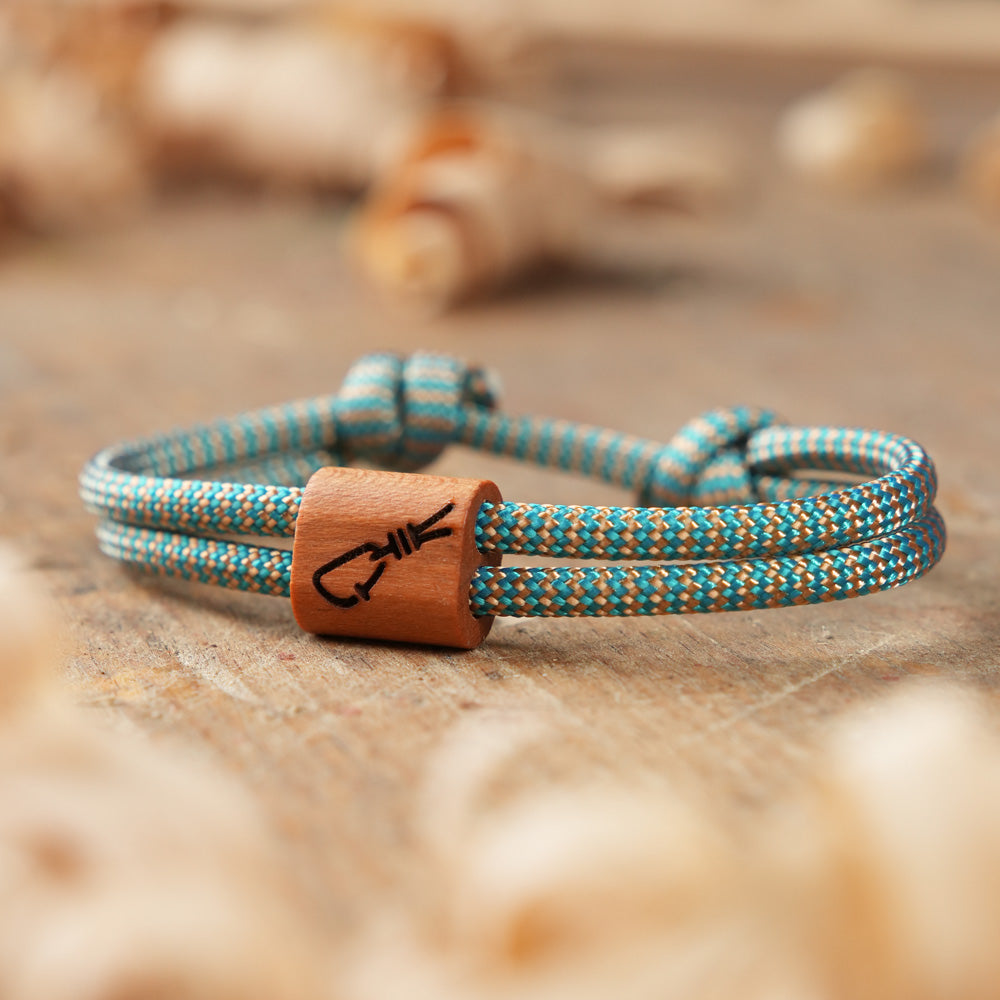 myjori Segeltau Holz Armband Wunschsymbol Karabiner