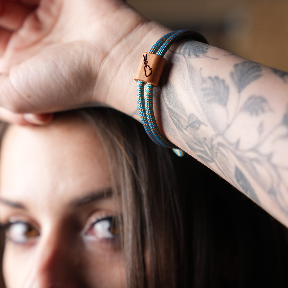 myjori Segeltau Holz Armband Wunschsymbol Karabiner