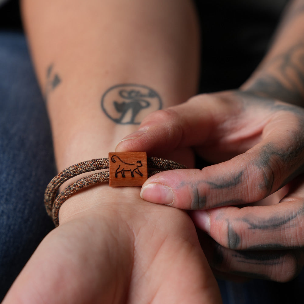 myjori Segeltau Holz Armband Wunschsymbol Katze