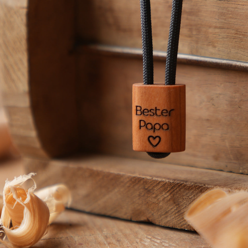 myjori Holz Segeltaukette Bester Papa mit Wunschgravur