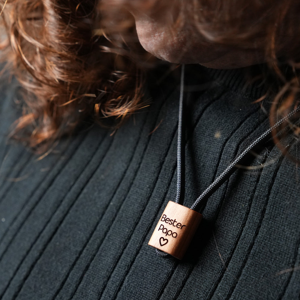 myjori Holz Segeltaukette Bester Papa mit Wunschgravur