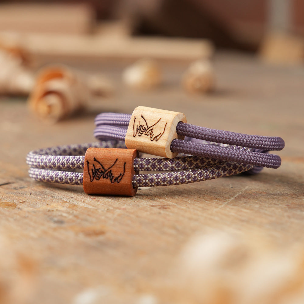 myjori Segeltau Holz Armband Wunschsymbol Fingerschwur