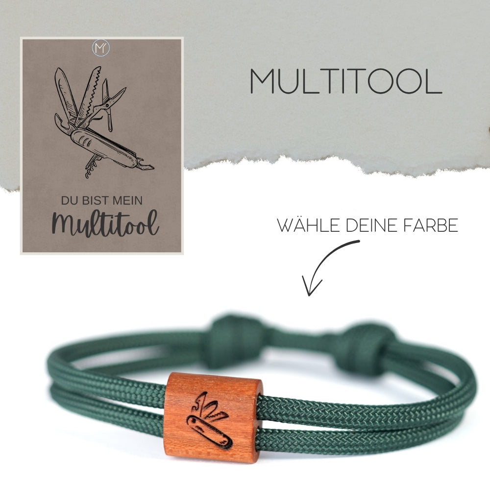 myjori Outdoor-Armband | Segeltauarmband mit Gravur – Multitool