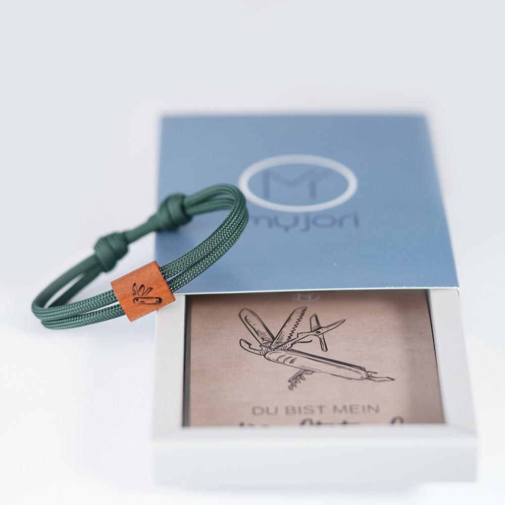 myjori Outdoor-Armband | Segeltauarmband mit Gravur – Multitool