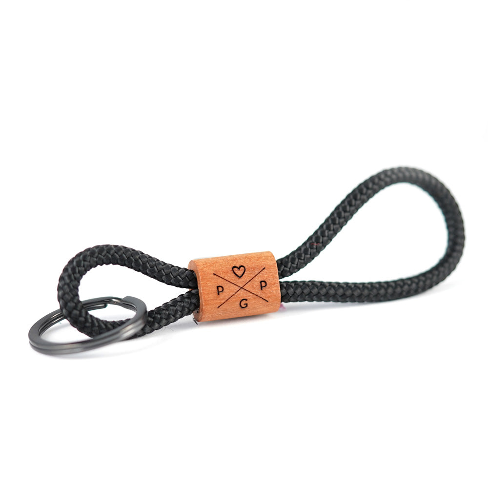 myjori Holz Schlüsselanhänger mit Initialien und Symbolen