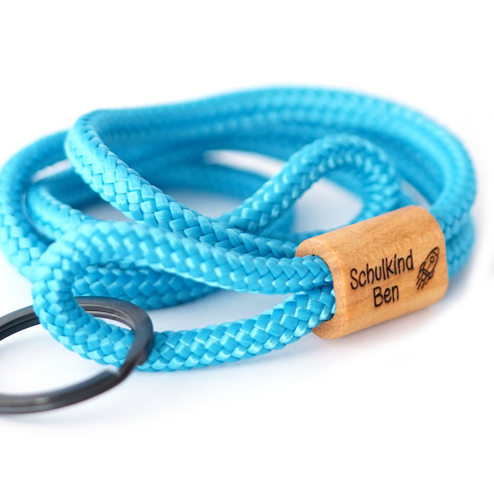 myjori Holz Segeltauschlüsselbandmit personalisierbar zur Einschulung